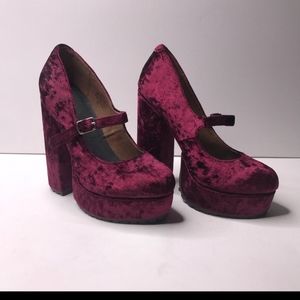 Jefrey cambell Wine Velvet Adorlee Platform